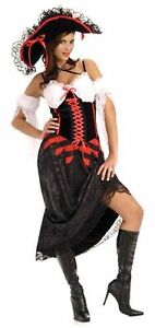 Queen of the Sea Pirate Caribbean Fancy Dress Up Halloween Sexy Adult Costume