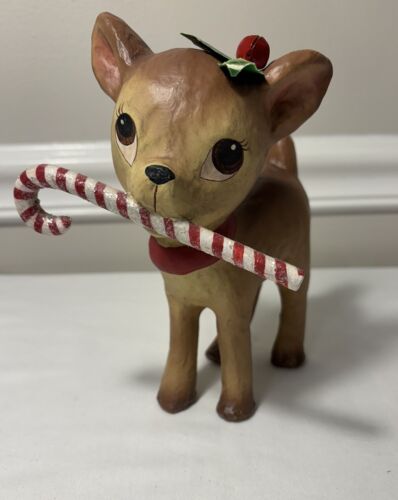 Bethany Lowe Designs Reindeer With Candy Cane Cute