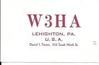 QSL 1954 Lehighton PA    radio card