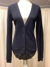 Vince Navy Wool Cashmere Deep V-Neck Long Sleeve Pockets Button Up Cardigan S/M