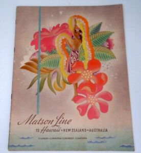 Matson Cruise Line to Hawaii New Zealand Australia Brochure 1950s Era