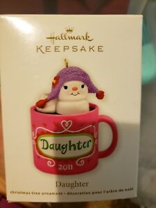 2011 Hallmark Daughter Ornament Marshmallow Girl Hot Chocolate Mug NIB NEW RARE