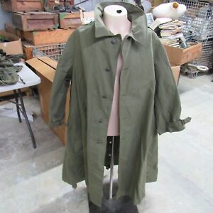 Trench Coat heavy canvas with wool liner Very nice European army surplus  (FB3)
