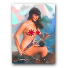 Bettie Page #111 Art Card Limited 42/50 Edward Vela Signed (Censored)