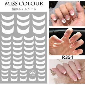New Classic White French Tips Manicure Nail Art Stickers Decals DIY
