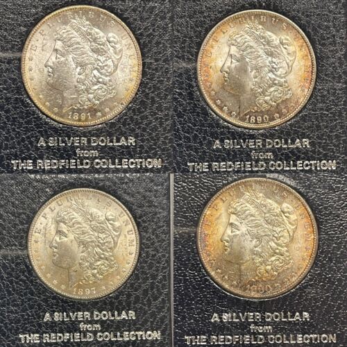 Redfield Hoard Morgan Dollar Lot 1880-S 1890-S 1891-S 1897-P 4 Coin Lot