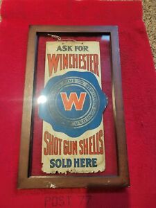 Original 1906 Winchester Ammunition Die-Cut Store Display Advertisement Rare!!