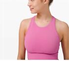 NWT Lululemon Ebb to Train Sports Bra Magenta Glow size 6 crop top Med Support