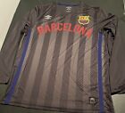 Umbro F.C. Barcelona Spain Long Sleeve Mens Size Large Gray Soccer Jersey Shirt