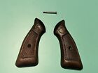 USED FACTORY SMITH & WESSON J FRAME BROWN WOOD GRIPS W/ SCREW SQUARE BUTT