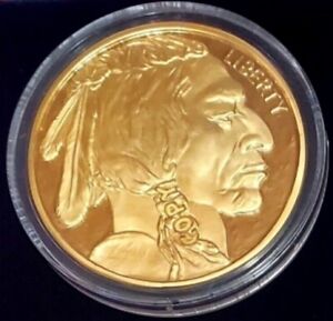 2021 $50 Buffalo Proof 24KT Gold Plated National Collectors Mint Fantasy Coin