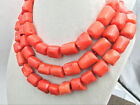 Natural Orange Coral 12-14mm Irregular Bead Necklace Chain Gemstone 18-36