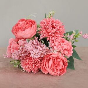 7 Heads Artificial Flower Fake Rose Bouquet Wedding Party Decor Bouquet Bunchs