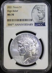 2021 (MS70) Peace Silver Dollar NGC - Tough to find in NGC