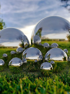 6pcs Stainless Steel Ball Garden Ornament Designs Mirror Durable Decor