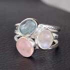 Rose Quartz Ring Solid 925 Sterling Silver Statement Handmade Ring All Size B196