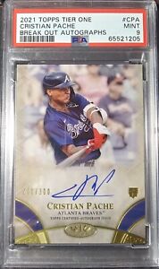 2021 Topps Tier One Rookie /300 Break Out Autograph #CPA Cristian Pache RC PSA 9