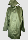 RAINS Long Hooded Rain Coat Unisex Small Evergreen NWT $125 Sealed