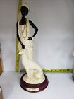 Vintage Art Deco Statue Woman Flapper with Greyhound Whippet Dog La Verona...