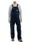 Carhartt Duck Bib Men's Overall Quilt Lined Size Small Loose Fit Navy 30 Inseam