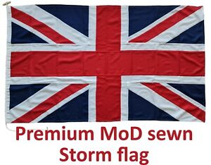 Union Jack premium sewn MoD woven cotton like flag stitched storm British made