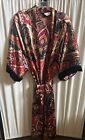 Vintage California Dynasty Robe Floral Belted Kimono Plus Size Satin Sz 3X