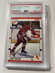 Joey Kocur 1990 Score Canadian HOCKEY #201 Detroit Red Wings PSA 8