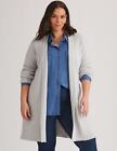 Plus Size - Womens Long Coat - Grey Winter Coatigan - Rib - Casual | AUTOGRAPH