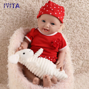IVITA 20'' Reborn Silicone Doll Rooted Hair Baby Girl Can Take Pacifier Toy Gift