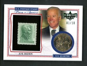 2020 Decision Pieces Of America Green Foil Joe Biden U.S. Stamp Quater 1/10
