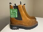 New Sam Edelman Womens Laguna Chelsea Boots Brown Suede Pull On Tab Ankle 6.5 M