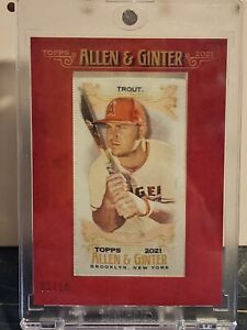 2021 Topps Allen Ginter Framed Mini Cloth Mike Trout 3/10