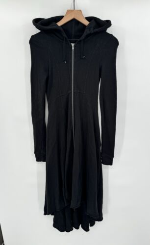 Free People Beach Trench Coat Oversized Gothic Hooded Full Zip Black Size XS