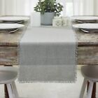 New Rustic French Country Farmhouse GRAY BURLAP Table Runner 36
