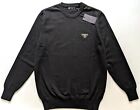 Prada Mens Black Knitted Cotton Sweater Size L