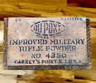 Vintage Du Pont Improved Military Rifle Powder Wooden Box Crate. #4350. Nice