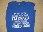 Adult T-shirt Blue 2XL Kids Laugh I'm Crazy Hereditary Clothing Shirt New Funny