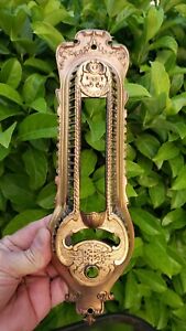 Vintage Antique Brass AC Thermostat Cover Air Conditioner Thermometer Barometer