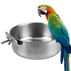 Stainless Steel Bird Feeding Dish Cups Bird Feeder Parrot Food Water Feeder
