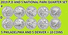 2019 P & D America the Beautiful National Park Quarter 10 Coin Set - ON HAND