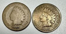 1865 and 1867 Indian Head Cents 1c Lot of 2 Pennies