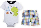 Koala Baby Boys 2 Piece Top and Plaid Shorts Set 6 months