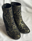 Steve Madden Black & Gold Embroidered Ankle Boots --Size US 8 / UK 5.5 / EU 38.5