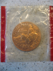 Vintage 1876 - 1976-D Colorado Centennial Medal Copper Coin in Plastic