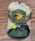 Vtg 90s Bass Pro Shops Fishing All Over Print Embroidered Splash Strapback Hat