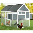 81''/84''/95''Chicken Coop Outdoor Wooden Hen House Poultry Cage W/ Nesting Box