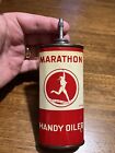 Vintage 1940s Lead Spout Top 4oz Handy Oiler Oil Can Marathon The Ohio Oil Co.