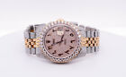 Aftermarket Rolex Datejust 36mm Iced Out Two Tone Watch - 18k & SS - 16233