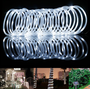 32FT 100 LED Solar Rope Tube Lights Waterproof String Light Outdoor Garden Lamp