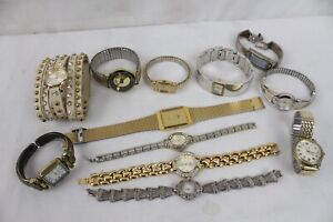 12 Vintage Ladies Watch Wristwatch Lot Gold Tone Lorus Rumours Embassy Chico's